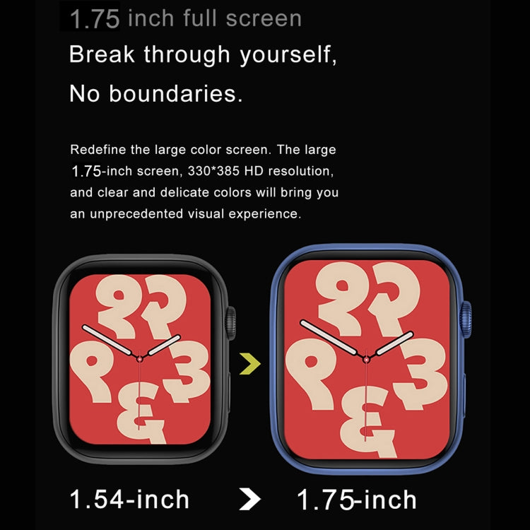 DW35PRO 1.75 inch Color Screen IPX7 Waterproof Smart Watch, Support Bluetooth Answer & Reject / Sleep Monitoring / Heart Rate Monitoring, Style: Silicone Strap(Black) by bashfashion