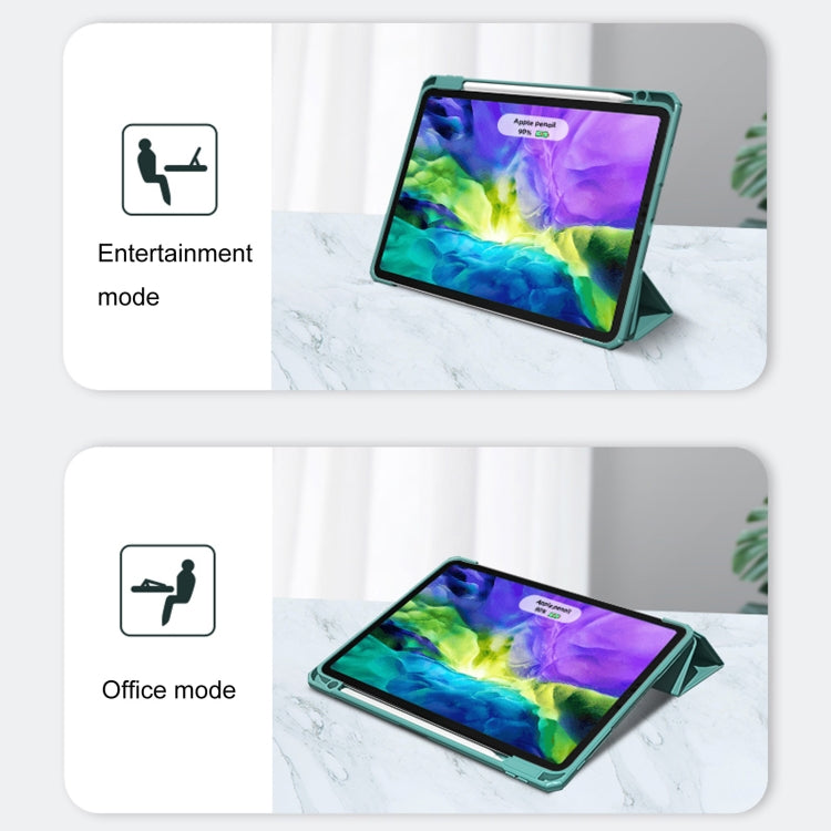 For iPad Pro 12.9 2022 / 2021 / 2020 Mutural Pinyue Series PC + TPU Horizontal Flip Leather Tablet Case with Holder & Pen Slot & Sleep / Wake-up Function(Mint Green) by Mutural