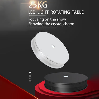 30cm Electric Rotating Turntable Display Stand LED Light Video Shooting Props Turntable, Power Plug:110V US Plug(White) by bashfashion