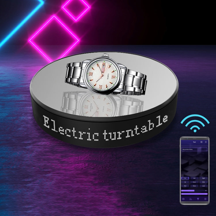 Intelligent APP Screen Display Electric Rotating Turntable Mirror Display Stand Live Broadcast Video Shooting Props Turntable(White Light) by bashfashion