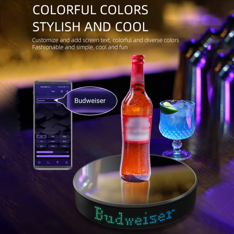 Intelligent APP Screen Display Electric Rotating Turntable Mirror Display Stand Live Broadcast Video Shooting Props Turntable(White Light) by bashfashion