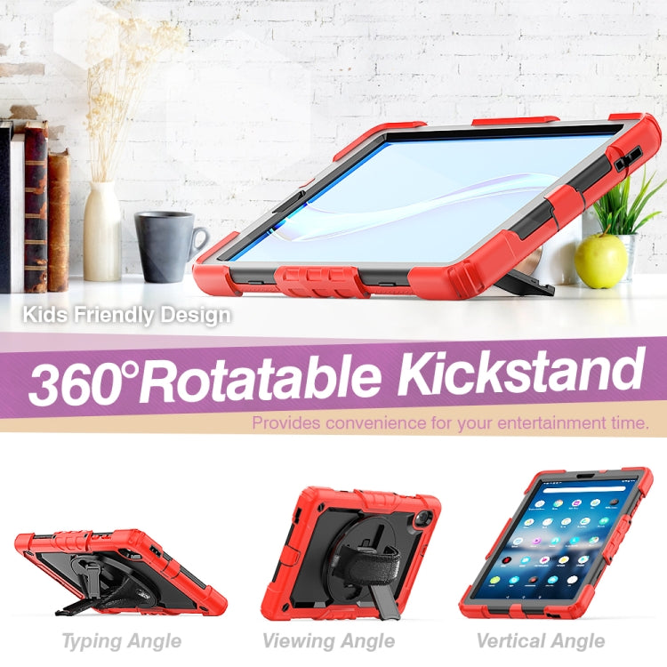For Lenovo Tab M10 HD TB-X306X Shockproof Colorful Silicone + PC Protective Tablet Case with Holder & Shoulder Strap & Hand Strap(Red) by bashfashion