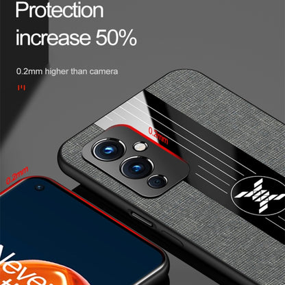 For OnePlus 9 XINLI Stitching Cloth Texture Shockproof TPU Phone Case(Grey) by XINLI