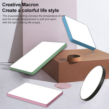 Macaron LED Rectangle Ceiling Lamp, Stepless Dimming, Size:88x62cm(Grey) by bashfashion