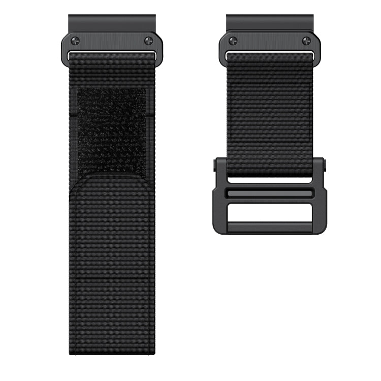 For Garmin Fenix 6X / 5X 26mm Hook And Loop Fastener Nylon Watch Band(Black) by bashfashion