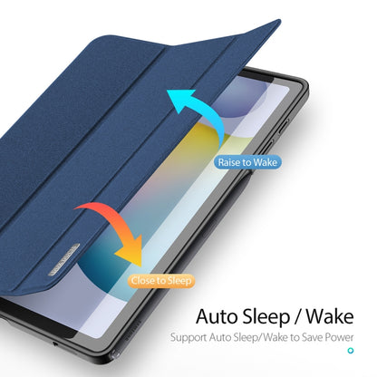 For Galaxy Tab S6 Lite 10.4 inch / S6 Lite 2024 DUX DUCIS Domo Series Horizontal Flip Magnetic PU Leather Case with Three-folding Holder & Pen Slot & Sleep / Wake-up Function(Blue) by DUX DUCIS