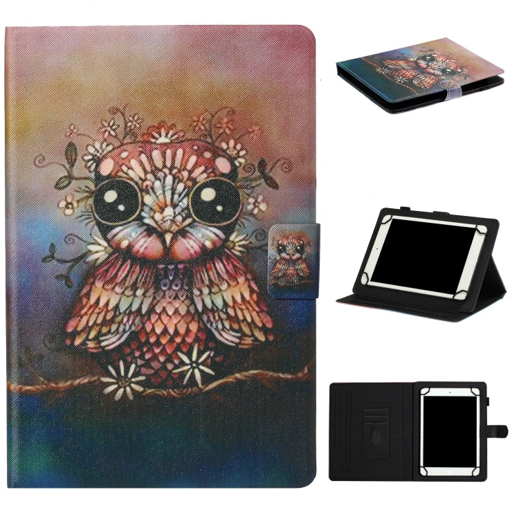 For 10 inch Tablet PC Universal Coloured Drawing Pattern Horizontal Flip Leather Case with Holder & Card Slot(Owl) by bashfashion