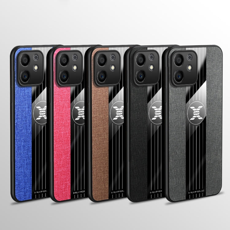 For Honor Play6T Pro XINLI Stitching Cloth Textue TPU Phone Case with Ring Holder(Blue) by XINLI