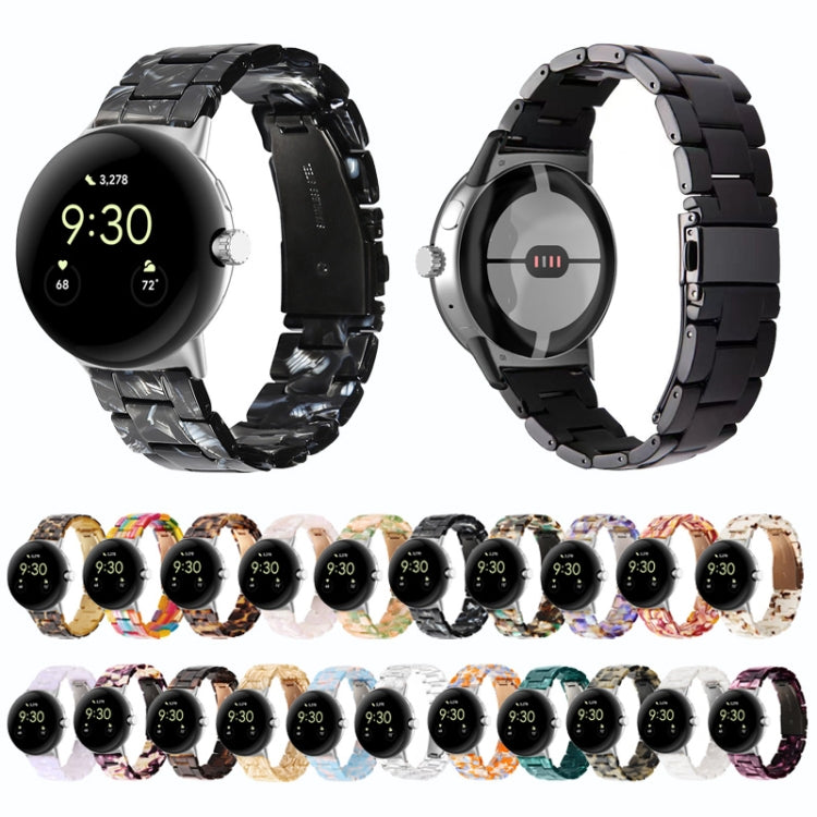 For Google Pixel Watch Three-beads Resin Watch Band(Silk White) by bashfashion