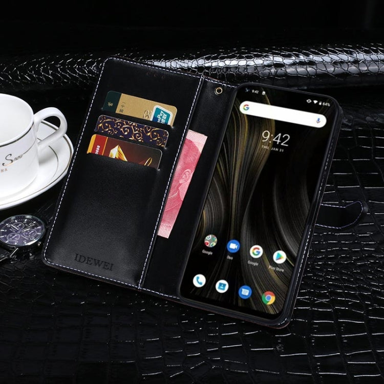 For Umidigi Power 3 idewei Crocodile Texture Horizontal Flip Leather Case with Holder & Card Slots & Wallet(Dark Blue) by idewei