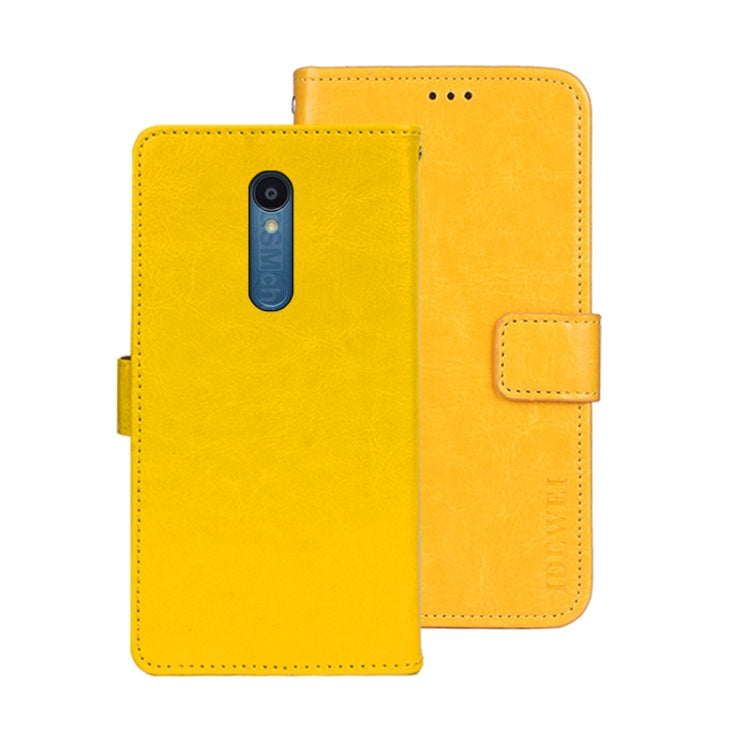 For Sharp Rouvo V idewei Crazy Horse Texture Leather Phone Case with Holder(Yellow) by idewei