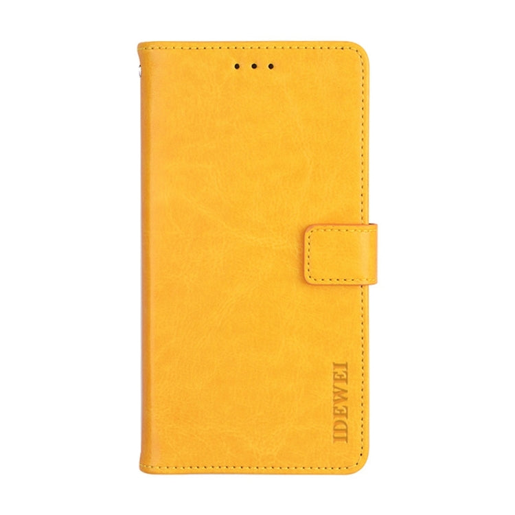 For Sharp Rouvo V idewei Crazy Horse Texture Leather Phone Case with Holder(Yellow) by idewei