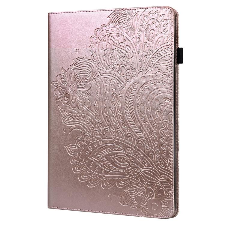 For Samsung Galaxy Tab S10+ / S9+ Peacock Embossed Pattern Leather Tablet Case(Rose Gold) by bashfashion