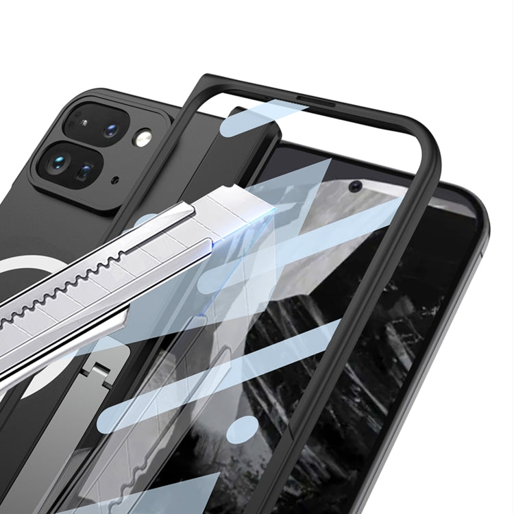 For Google Pixel 9 Pro Fold GKK Integrated Magsafe Fold Hinge Full Coverage Phone Case with Holder(White) by GKK