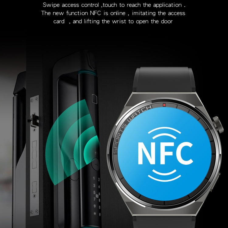 KT62 1.36 inch TFT Round Screen Smart Watch Supports Bluetooth Call/Blood Oxygen Monitoring, Strap:Silicone Strap(Silver) by bashfashion