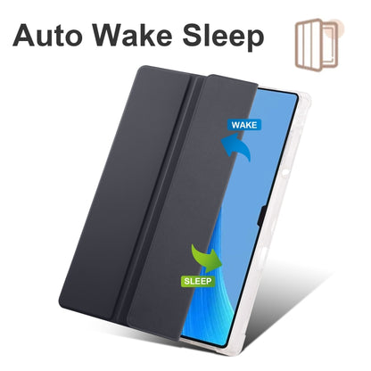 For Huawei MatePad Pro 13.2 2023 3-folding Transparent TPU Smart Leather Tablet Case(Black) by bashfashion