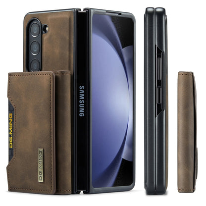 For Samsung Galaxy Z Fold5 DG.MING M2 Series 3-Fold Multi Card Bag + Magnetic Phone Case(Coffee) by DG.MING