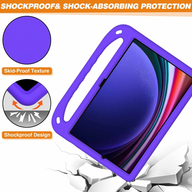 For Samsung Galaxy Tab S9+ Handle EVA Shockproof Tablet Case with Holder(Purple) by bashfashion