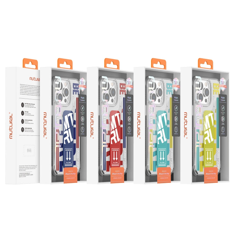 For iPhone 15 Pro Max Mutural Cyber Series TPU Phone Case with IML Stand(Yellow) by Mutural