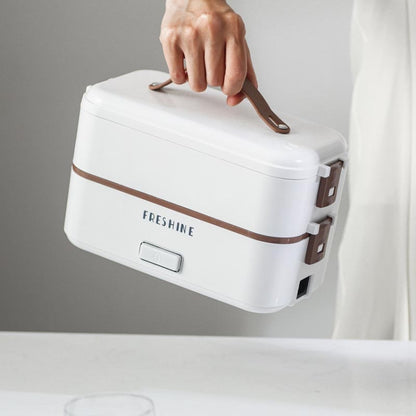 Multi Functional Microwave Oven With Plug-in Electric Cooking Electric Lunch Box, Color:White Single Layer(EU Plug) by bashfashion