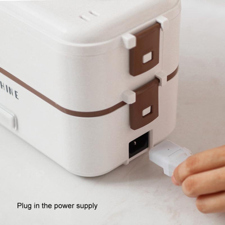 Multi Functional Microwave Oven With Plug-in Electric Cooking Electric Lunch Box, Color:White Single Layer(EU Plug) by bashfashion