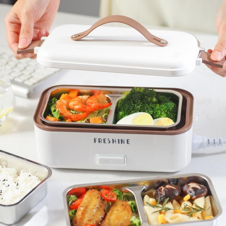 Multi Functional Microwave Oven With Plug-in Electric Cooking Electric Lunch Box, Color:White Single Layer(EU Plug) by bashfashion