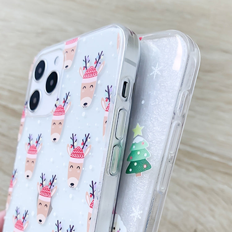 For iPhone 13 mini Christmas Colored Drawing Pattern High Transparent Soft TPU Phone Case(Christmas) by bashfashion