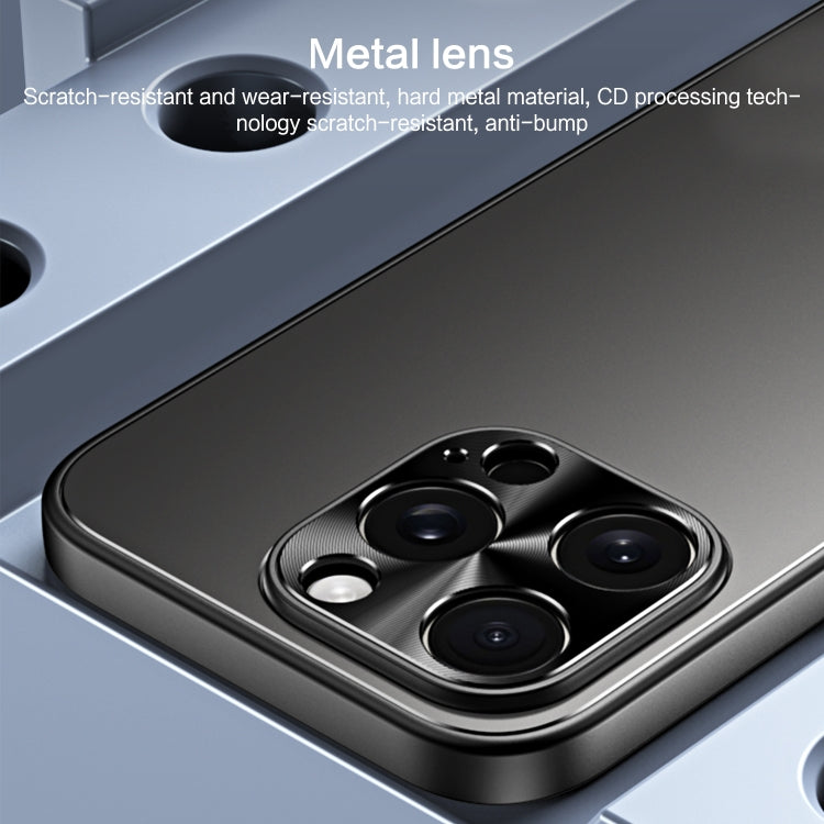 For iPhone 15 Pro R-JUST RJ-61 Electroplating Frosted TPU + PC Phone Case with Holder(Grey) by R-JUST