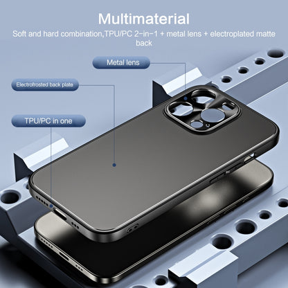 For iPhone 15 Plus R-JUST RJ-61 Electroplating Frosted TPU + PC Phone Case with Holder(Blue) by R-JUST