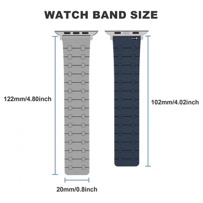 For Apple Watch Series 8 45mm Two Color Loop Magnetic Silicone Watch Band(Green+Grey) by bashfashion