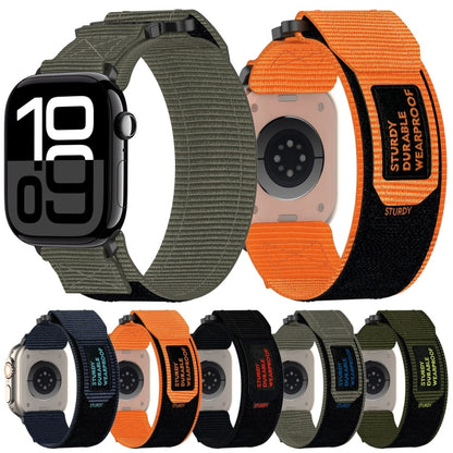 For Apple Watch Series 2 38mm Nylon Hook And Loop Fastener Watch Band(Army Green) by bashfashion