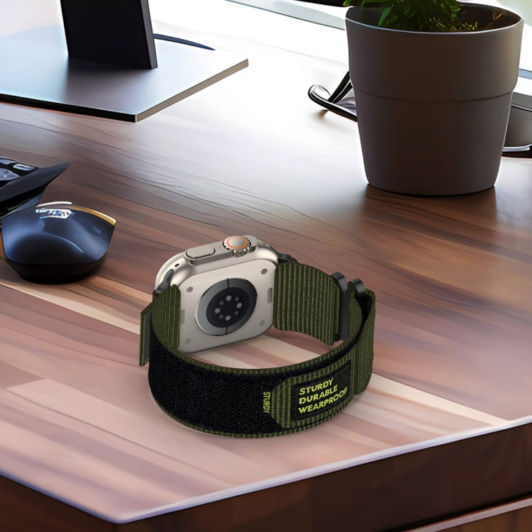 For Apple Watch Series 9 45mm Nylon Hook And Loop Fastener Watch Band(Grey) by bashfashion