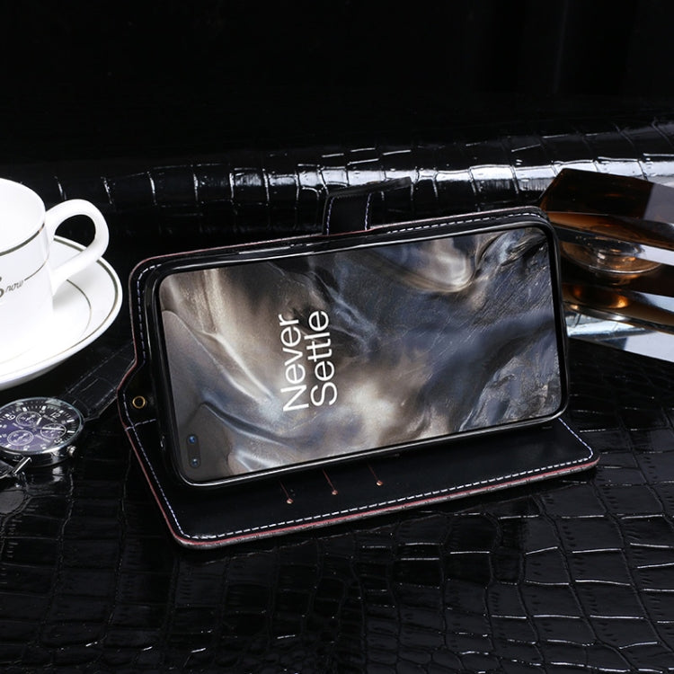 For OnePlus Nord idewei Crocodile Texture Horizontal Flip Leather Case with Holder & Card Slots & Wallet(Black) by idewei