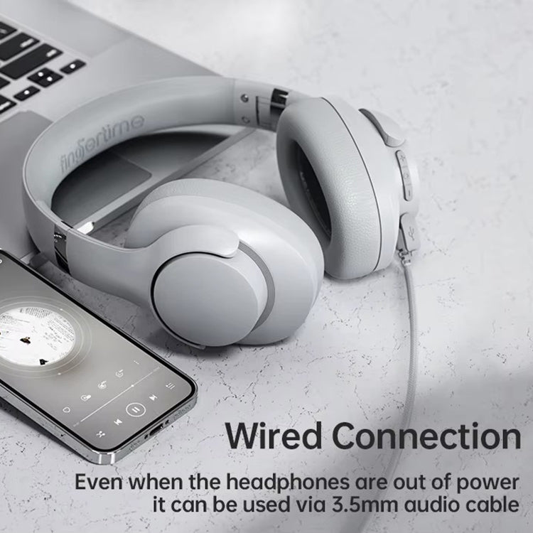 BT048 ANC Noise Reduction Bluetooth 5.3 Wireless Headset(Grey) by bashfashion