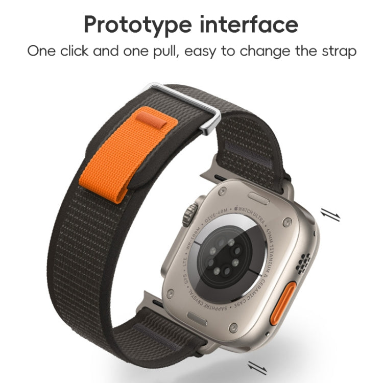 For Apple Watch Ultra 2 49mm Dual-Section Loop Nylon Watch Band(Midnight Color) by bashfashion