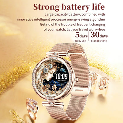 NX17 Pro 1.19 inch AMOLED Screen Steel Strap Smart Watch, Support Health Monitoring / Bluetooth Call(Gold) by bashfashion