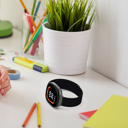 For Fitbit Ace LTE Nylon Loop Watch Band(Black) by bashfashion