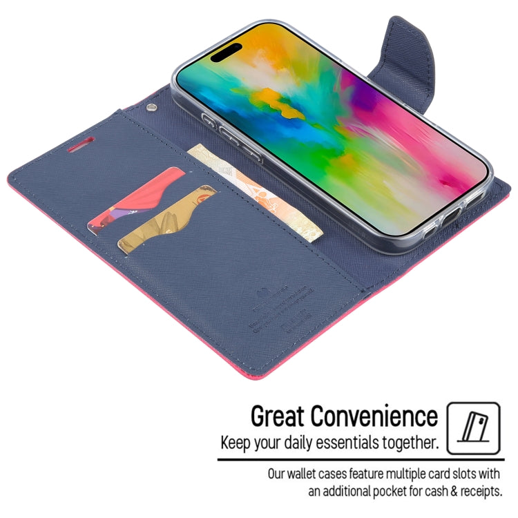 For iPhone 16 GOOSPERY FANCY DIARY Cross Texture Leather Phone Case(Red) by GOOSPERY