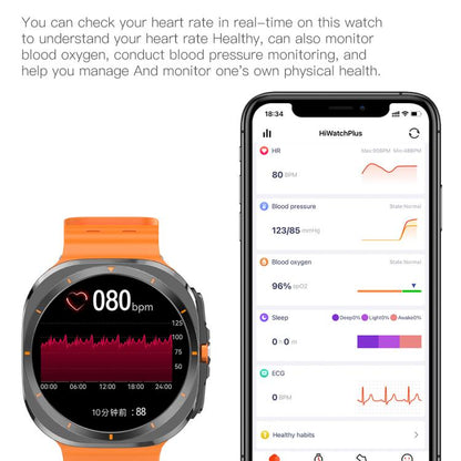 X7 1.51 inch IPS Screen Bluetooth Smart Watch Supports Healthy Monitoring(Silver) by bashfashion