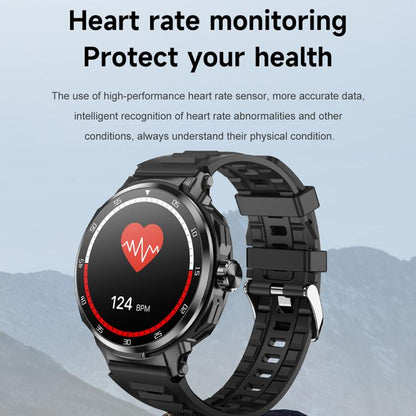 D11 1.46 inch 2 in 1 Bluetooth Earphone Smart Watch, Support Bluetooth Call / NFC / Heart Rate(Black) by bashfashion
