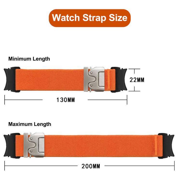 For Samsung Galaxy Watch 7 / 6 / 5 / 4 Press Button Connector Parachute Buckle Elastic Nylon Watch Band(Starlight) by bashfashion