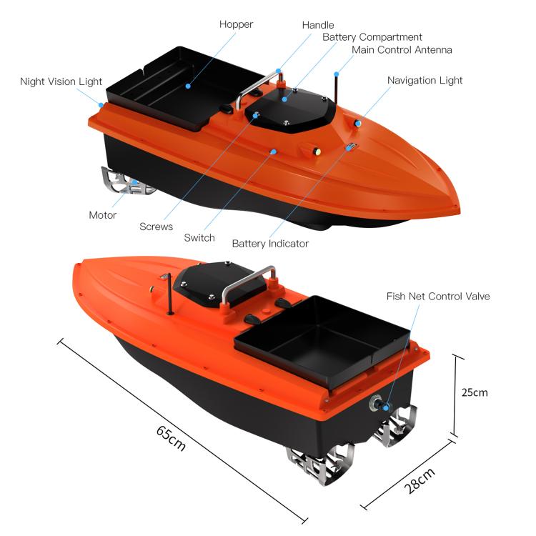 D80 High Power Smart Remote Control Fishing Bait Boat Support Trawling, Plug:US Plug by bashfashion