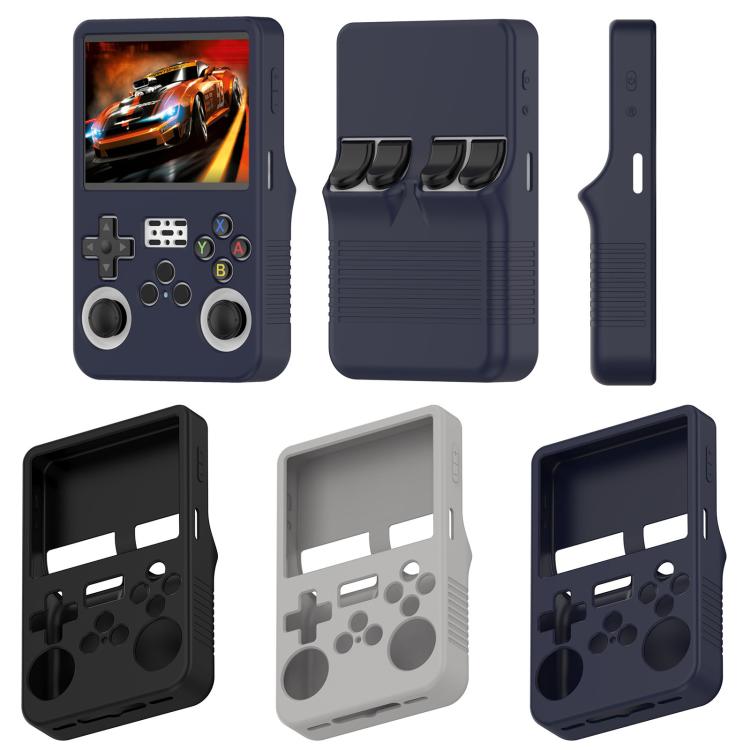 For ANBERNIC R36S Silicone Handheld Game Console Protective Case(Dark Blue) by bashfashion