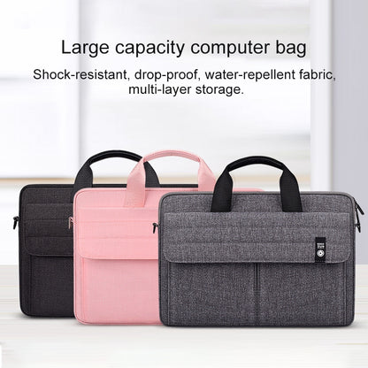 ST08 Handheld Briefcase Carrying Storage Bag without Shoulder Strap for 13.3 inch Laptop(Grey) by bashfashion