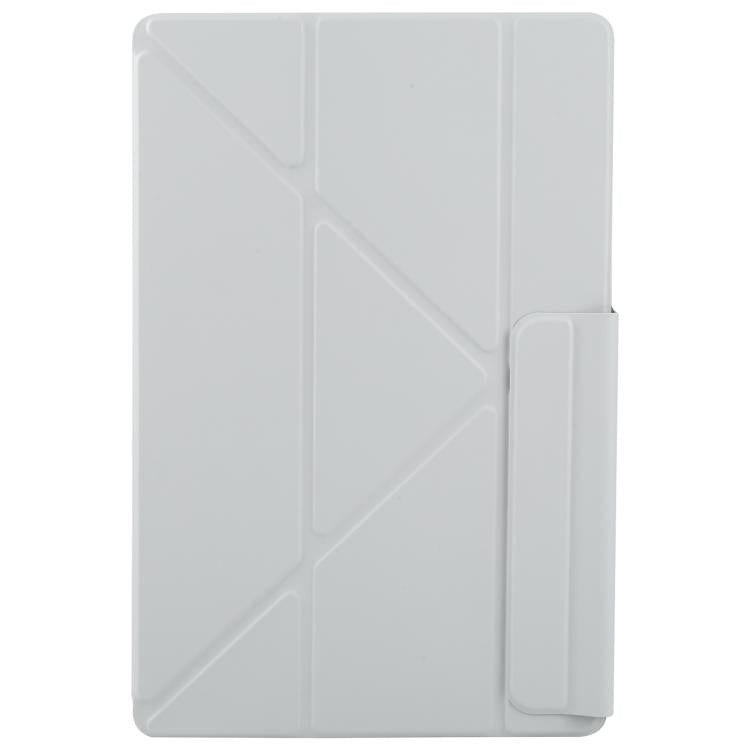 For Samsung Galaxy Tab S10+ / S9 FE+ Fixed Buckle Magnetic Deformation Leather Tablet Case(Grey) by bashfashion