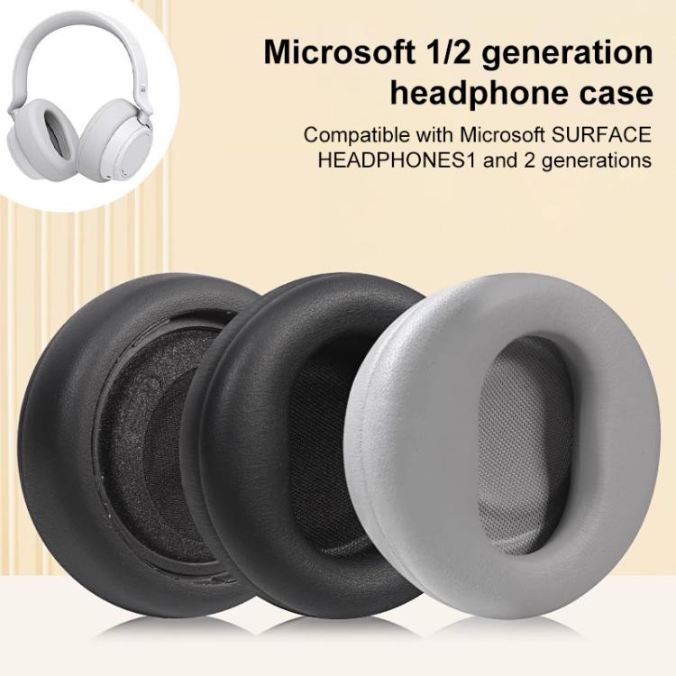 1 Pair Protein Leather Replacement Earpads For Microsoft Surface(Grey) by bashfashion