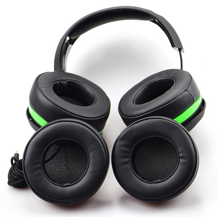 1 Pair Push Snap-on Replacement Earpads For Razer ManOWar 7.1, Material:Protein Leather(Black) by bashfashion
