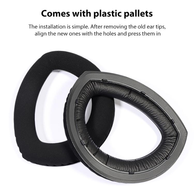 1 Pair Snap-on Replacement Earpads For Sennheiser HD800 / HD800S, Material:Lambskin Perforated Stitching(Black) by bashfashion