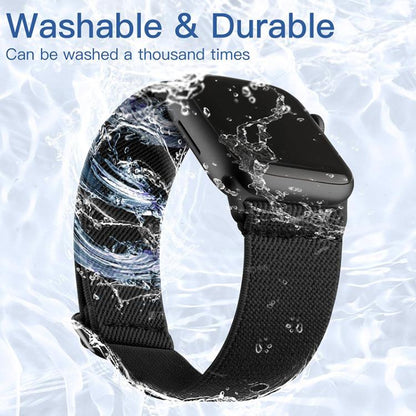 For Apple Watch 38 / 40 / 41 / S10 42mm xDfind Adjustable Slide Buckle Elastic Nylon Watch Band(Grey White Leopard) by xDfind