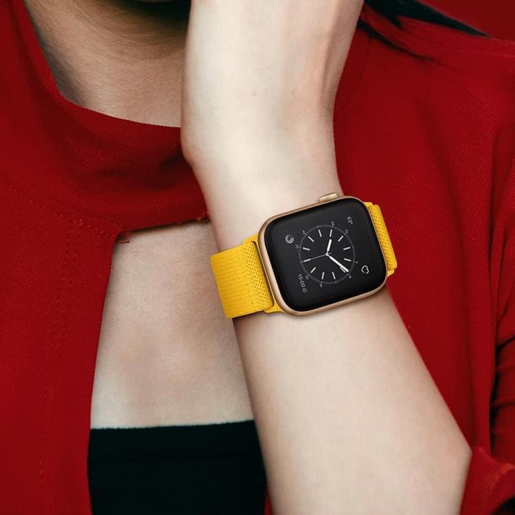 For Apple Watch 38 / 40 / 41 / S10 42mm xDfind Adjustable Slide Buckle Elastic Nylon Watch Band(Black Leopard) by xDfind